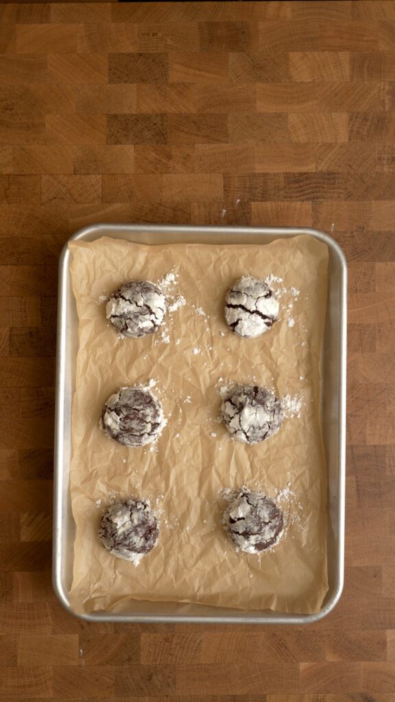 6 chocolate cookies fresh out of the oven